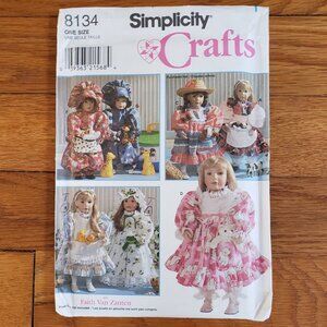 3/$15, Simplicity 8134, 18 in Doll Clothes Sewing Pattern, Uncut